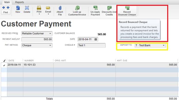 Record Bounced Check In QuickBooks Desktop