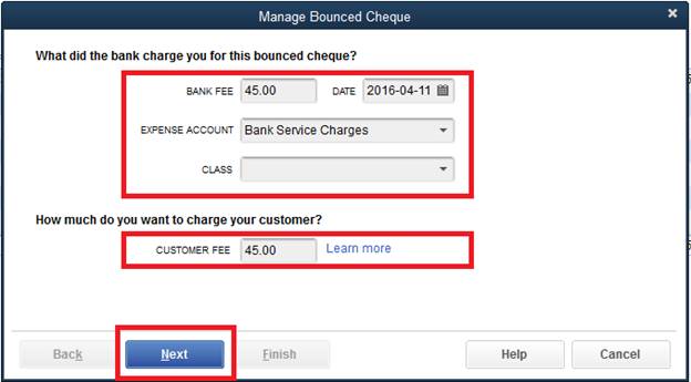 Bounced Check Record In QuickBooks Online