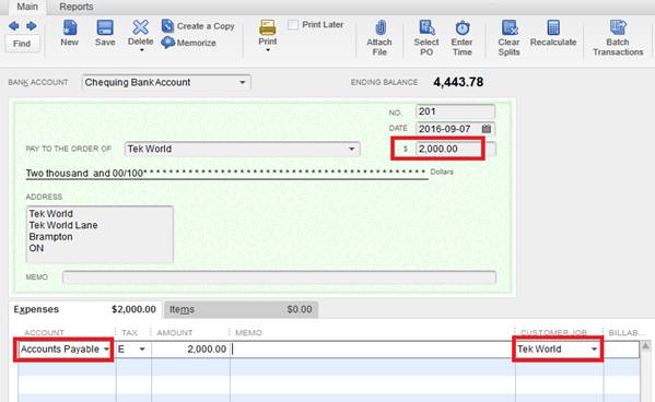 Step 2 – Record the Bill